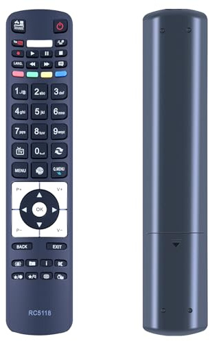 TCNOUMT Nuovo RC5118 30090680 Telecomando per Telecomando di Ricambio per Hitachi Akai Telefunken TEAC TV, LE40A318FHD LE65A518UHD 32HBC01, Telecomando Universale