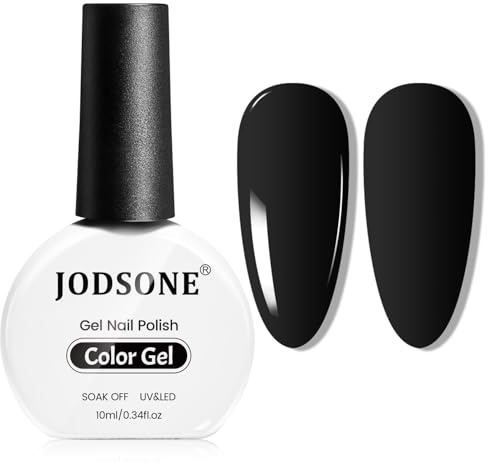 JODSONE 10ML U V LED Gel Nagellack, Schwarz Gellack Soak Off Led Polish Nail Art Manicure Salon Diy at Home Geschenk für Frauen