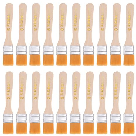 sourcing map 20pcs Paint Brushes 1 Paint Brush Nylon Flat Wall Paint Brush Soft Bristle with Wood Handle for Painting DIY Latex Paints Furniture Cabinets Fences, Orange