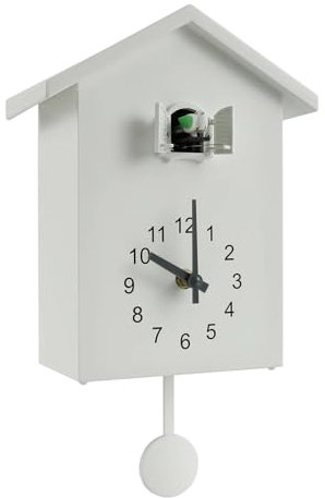 Kuckucksuhr, Kuckucksuhr mit Glockenspiel, Kuckucksuhr, mit Pendel, Vogelhaus, Zuhause, Wohnzimmer, Küche, Wanddekoration, moderne Kuckucksuhr (weiß)