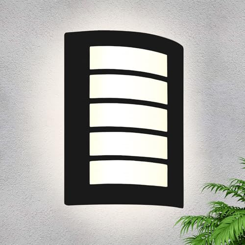 HiBay Outdoor Wall Light Mains Powered Outside Security Lights Stainless Steel Black Wall Sconce Lamp IP44 Waterproof E27 External Lamps for Indoor Front Door Porch, Without Bulb