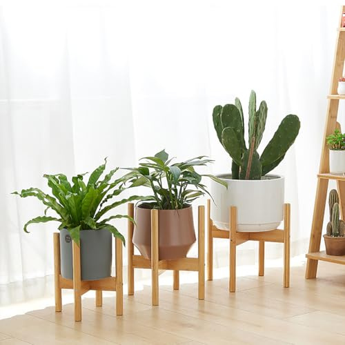 UUE Pflanzenständer, Bambus Blumenständer, Grüner und umweltfreundlicher Plant Stand, Blumenständer in 3 Breiten erhältlich, Geeignet für Zimmer, Wohnzimmer, Balkon, Ecke, Außenbereich