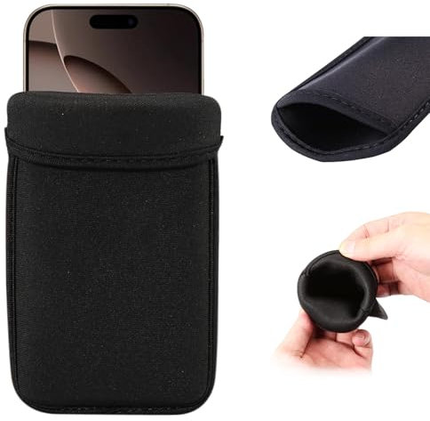 MDJYMYZ Custodia universale per telefono, custodia protettiva in neoprene per iPhone 16 15 14 13 12 Pro Max, Samsung S25 S24 S23 S21 Ultra S20+ S22+, Note20 5G, Note20 Ultra, A70, A53 5G, 9,5 x 18,5