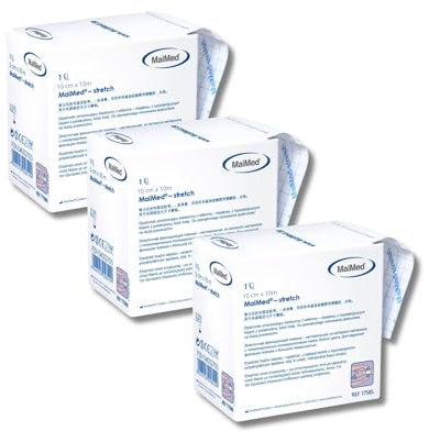 Ancevia Set - MaiMed Stretch Fixierpflaster 3er Set (10cm x 10m) | Elastisches Wundpflaster zur Verbandfixierung | Hypoallergen & Atmungsaktiv | Medizinprodukt Klasse I | Polyacrylat-Kleber
