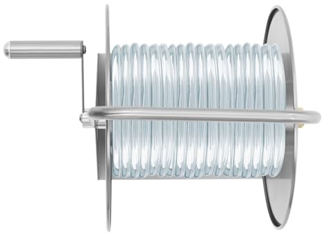 Donened - Hose Reels 50m, Stainless Steel Hose Holder Kit, Water Pipe Storage Rack, Independent & Wall Mounted, for Easy Transportation and Storage, Preventing Distortion