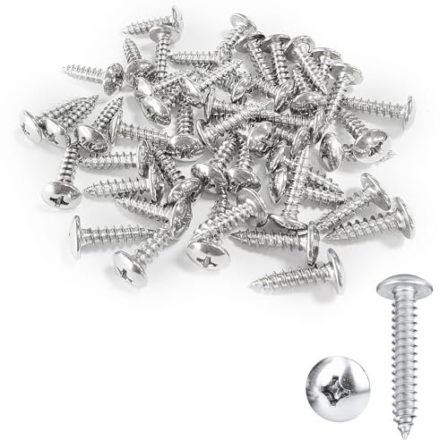 50 Stück M4 x 16 mm Selbstschneidende Torx-Schrauben, Edelstahl Blechschrauben Linsenkopfschrauben mit Kreuzschlitz, Selbstschneidende Schrauben Edelstahl für Heimwerker, Schreiner