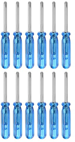 sourcing map Lot de 12 mini tournevis cruciformes PH00 #00 de 4,6 cm de long en acier au carbone avec poignée ergonomique pour réparation de bricolage, bleu