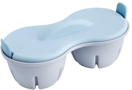 Bollitore per uova a microonde, con 2 cavità, per cuocere uova sode e uova sode, con coperchio, accessori da cucina, forno a microonde per colazione