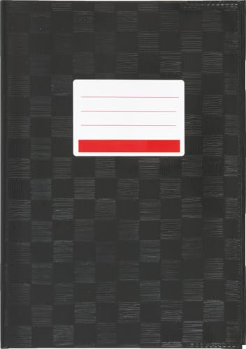 Hefthülle Heftumschlag für Schulhefte Notizbücher Kladden uvm (Schwarz, A4 | 5er Pack)