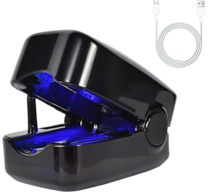 Laser Hongos Uñas Pies,Dispositivo de Láser de Hongos Uñas,Láser Antifúngico de Luz Azul de 910nm Infrarrojo 460nm,Uso Para Múltiples Uñas de Manos y Pies,Negro