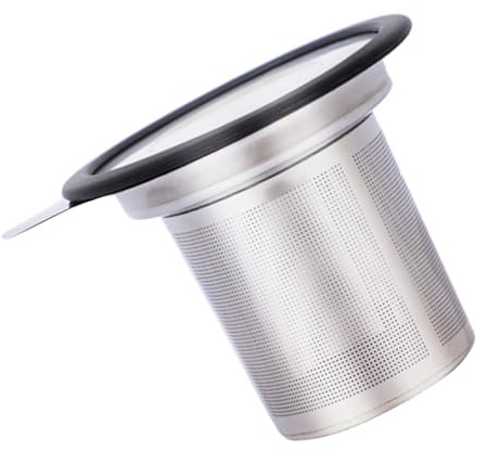 POPETPOP Filtre à Thé Inox avec Couvercle Silicone Passoire Fine Acier Inoxydable Accessoire Théière Pratique pour Différents Types de Thé Couleur Aléatoire Couleur Aléatoire
