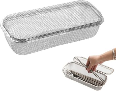 YUNYDSM Besteckkorb Spülmaschine Geschirrspülerkorb Aus Edelstahl, 26,5 x 11,5 x 7,5 cm, Spülmaschinen-Organizer für kleine Küchenutensilien Wie Schöpfkellen, Gabeln und Essstäbchen