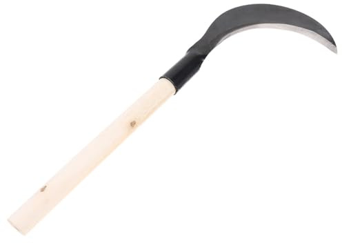 TOYANDONA Guadaña de Mano Mango Largo de Acero al Manganeso Negro Cuchillo para Césped y Extracción de Malas Hierbas en Jardinería Herramienta Manual para Desherbar y Cortar Hierba