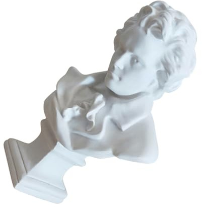ibasenice Statua Busto Beethoven in Resina Decorativa, Scultura Ritratto in Gesso Imitazione per Casa Ufficio e Studio, Ornamento Artigianale Nordico Facile da Pulire, Regalo Artistico