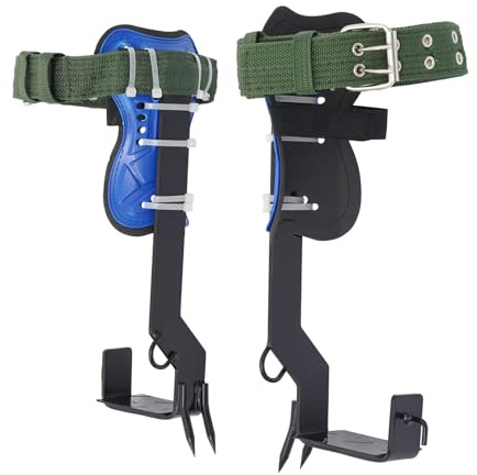 PBTERDTF Baumklettern Spikes Set Verstellbare Steigeisen Baumklettern 2 Claws Baumkletterausrüstung mit Sicherheitsgur Fußriemen und Knöchelriemen für Baumkletterns und Obstpflücken 100kg