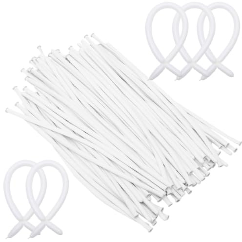 Outanaya 200 Globos Blancos de Látex para Modelar Uso Fácil y Amplio, Ideales para Decoraciones de Bodas y Fiestas en Interiores, Kit y Figuras