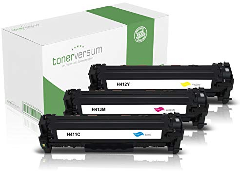 3 Toner kompatibel zu HP CF411X CF412X CF413X Cyan Magenta Gelb für Color LaserJet Pro M452 M452dn M452nw MFP M477fdw M477fnw M377dw Laserdrucker Multipack