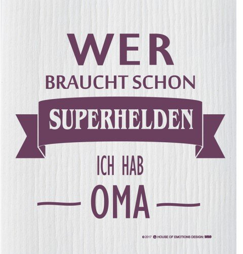 House of Emotions Spüllappen Superheldin Oma