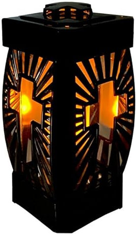 Lanterne funéraire FISO en forme de croix - Lanterne funéraire - Lampe de cimetière - Lanterne de cimetière - Conception de lumière funéraire - Éclairage commémoratif