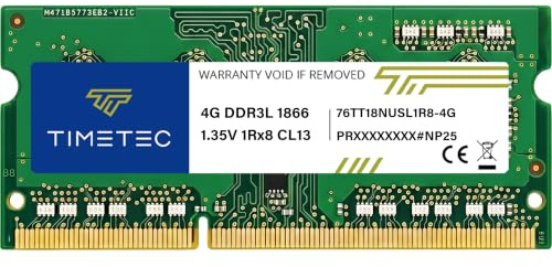 Timetec DDR3-1866L 4 Go de remplacement pour Synology D3NS1866L-4G Non-ECC Unbuffered SODIMM DDR3L 1866 Mhz PC3L-14900 1,35 V Mémoire RAM (Compatible pour DS620slim, DS218+, DS718+, DS918+, DS418play)