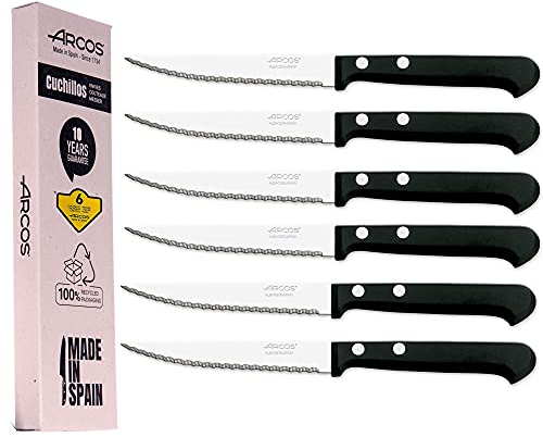 Arcos | coltelli da tavola (6 pz) | coltelli in acciaio inox con sega coltello cotoletere coltelli da tavola | Made in Italy