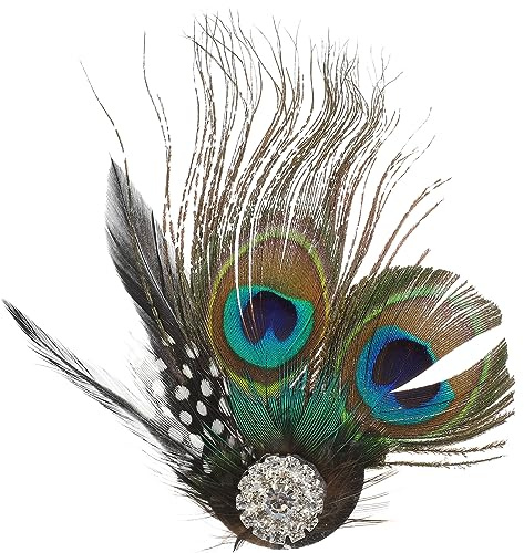 Peacock Fascinator Clip 1920S Decoration Womens Bohemian Peacock Hair Clip for Dance Carnival Party