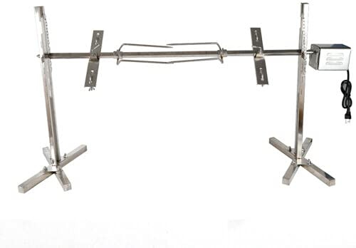 Rotisserie Piquet Rotatif en Acier Inoxydable avec Moteur Kit éLectrique Spie De Barbecue éLectrique Pipe Rotatif Brochette éLectrique pour Cochon De Lait Aiguille à Viande Spie Gril 53