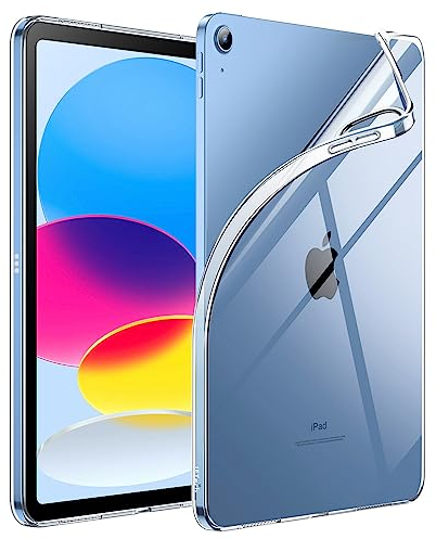 JETech Hülle für iPad (A16) 11./10. Generation (2025/2022), Weicher TPU Transparente Dünner Stoßfest Tablet Schutzhülle (Durchsichtig)
