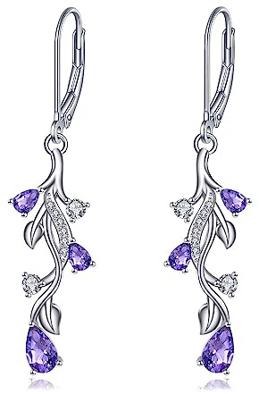 VONALA Flower Earrings for Women 925 Sterling Silver Rose/Lotus/Scottish Thistle/Tulip/Lilac/Pineapple Dangle Drop Earrings Flower Jewelry Gifts for Women Girls Birthday Gifts