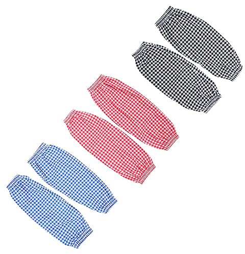 DOITOOL 6 Pares De Mangas A Cuadros Mangas De Brazo De Jardinería Mangas De Brazo De Cocina Manguitos De Lino De Algodón Manguitos De Lino De Algodón Manguitos De Limpieza