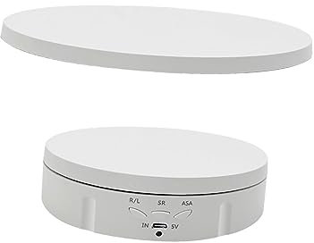 LOVIVER 360-Grad-motorisierter Drehteller-Ausstellungsständer, elektrisch drehbarer Drehteller mit Fernbedienung, Fotografie-Drehteller für, Weiß
