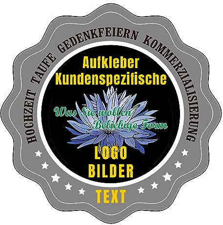Personalisierte Aufkleber - Aufkleber Selbst Gestalten - Langlebig & mit Schutzschicht - Sticker Personalisiert & Zum Selbst Gestalten 100 Etiketten
