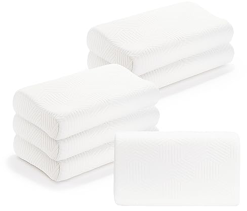 LAMB Kopfkissen Nackenkissen 6er st, Höheneinstellbares Kissen Memory Foam Ergonomisches 50 x 33 cm, Nackenstützkissen mit waschbarer Kopfkissenbezug, Für Kinder & Teenager