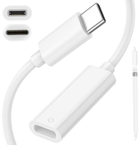 iMangoo Ladeadapterkabel für Apple Pencil 1st/ iPad 11 10,Bluetooth Pairing | USB C Kabel auf für apple pencil adapter Typ C Kabel auf iPencil Adapter USB C Stecker für apple pencil 1st Gen/iPad 11 10