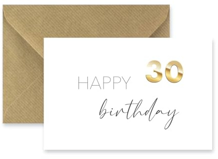 1 edle Geburtstagskarte zum 30. Geburtstag mit Umschlag. italienisches Designerpapier - 10,5x14,8cm runder Geburtstag Glückwunschkarte Karte happy Birthday Dreißig Jahre alt