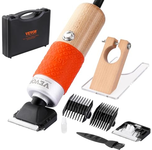 VEVOR Teppichschere Hochleistungsschere Teppichschneider 200 W, 6-Gang Einstellbar Aluminiumlegierung Stoffschneider, Klingen aus Legierterstahl, inkl. 3/6 / 9/12 mm Doppelseitige Grenzkämme