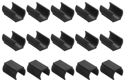 sourcing map 15Pack Rectangle Shaped Chair Legs Tips, Fitting 25mm Metal Tube Legs - Plastic Furniture Protector Feet Glides for Hardwood Floors, Black