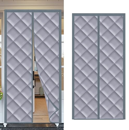 KMQRDZi Rideau magnétique isolant thermique pour porte en coton épaissi, chaud et coupe-vent, isolant en hiver, chaud en hiver et froid en été (80 x 220 cm)