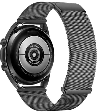 MroTech 22mm Armband Kompatibel mit Samsung Galaxy Watch 3 45mm/Galaxy Watch 46mm/Gear S3 Classic/S3 Frontier Ersatzarmband für Garmin Venu 3/Vivoactive 4,Mesh Magnet Metall Armband Edelstahl,Carbon