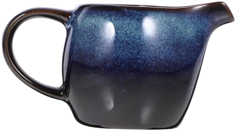 PHENOFICE Ceramic Creamer Pitcher Handle and Spout 250ml Blue Gradient Coffee Milk Dispenser for Home and Café Afternoon Tea Serving