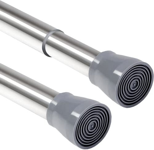 1 asta per tenda da doccia senza bisogno di effettuare fori, in acciaio inox, regolabile, asta telescopica per armadio, bagno, balcone, tenda da doccia (72-145 cm, argento chiaro)
