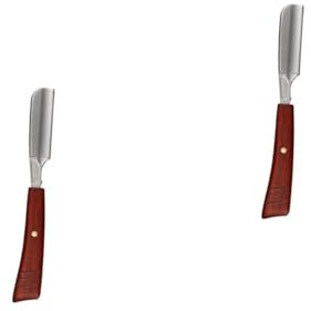 Healeved 2pièces Rasoir Manuel Bois Anti-dérapant Pour Hommes Rasoir à Barbe Traditionnel Parfait Pour Salons De Coiffure Usage Personnel