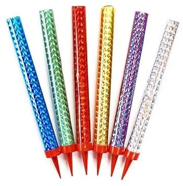 6 Bougies Fontaines Zenda Club pour Gâteau d'Anniversaire - Hauteur de 12 cm - Durée de 60 secondes - Convient pour gâteaux et bouteilles de champagne.Catégorie F1
