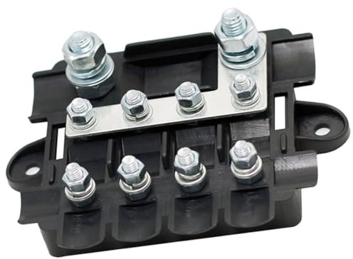 beler Car Power Distribution Terminal Block 5 Pole Bus Bar Fuse Holder Box