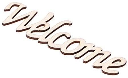 VILLCASE Welcome Holzschild Diy Holz Dekoschild Mit Präzisem Schnitt Natürliche Holzwanddeko Für Wohnzimmer Haustür Party Und Hochzeit Langlebig Und Sicher