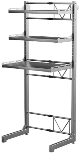 Soporte Ajustable Para Lavadora Y Secadora De Carga Frontal Para Baño | Unidad De Almacenamiento De Máquina Sobre Lavadora, Material De Acero Al Carbono, Para Lavadora(Gray,161cm/63.3in-3)