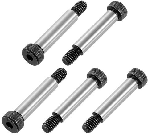 QUARKZMAN Tornillos De Cabeza Hexagonal Con Hombro De Acero Aleado, Longitud De Hombro De 1-1/2, Diámetro De Hombro De 3/8, Roscado 5/16-18 UNC, 10 Piezas