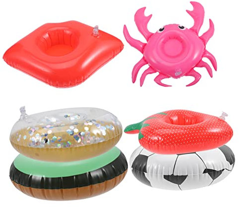 Abaodam 6piezas Portavasos Inflable para Piscina Portavasos Flotante para Fiestas De Verano y Piscina para Bebidas Mano Mientras Disfrutas del Agua
