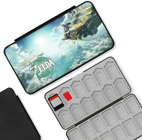 BAYINBROOK Switch Spiele Aufbewahrung, Switch Spiele Lagerung, Tragbares Gerät mit Großer Kapazität, Mit 24 Game Card Slots und 24 Micro SD Card Slots, Weiches Silikon Futter, Magnetverschluss (D3)