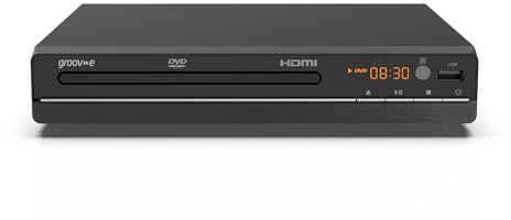 Groov-e Compact DVD Player - Media Device with Full HD 1080p Upscaling, Media Box with USB, Mp3 and CD Support, Multi Region Disc Playback, Includes Remote - Black